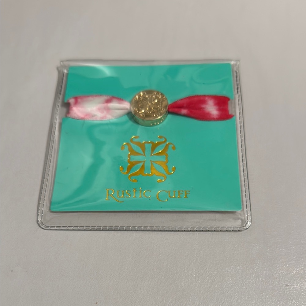 Rustic Cuff Gold and Pink Bracelet